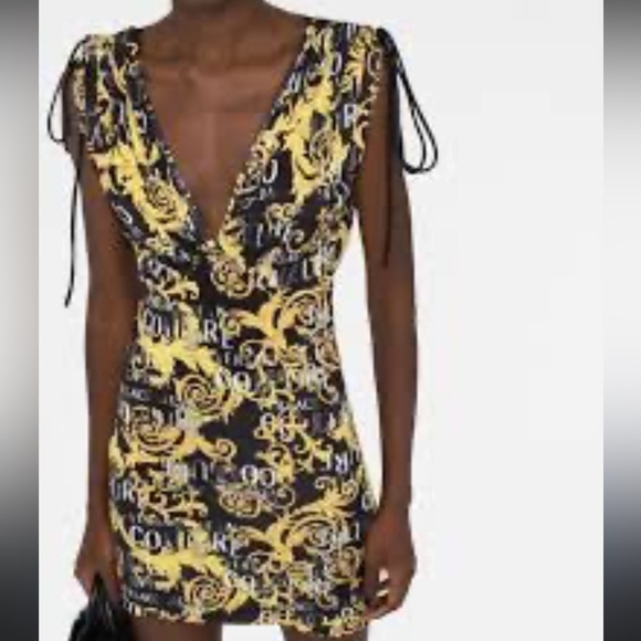 VERSACE Black and Gold Mini Dress - Picture 13 of 13
